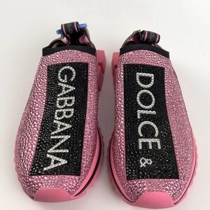 Dolce Gabbana Sorrento Fast sneakers with fusible rhinestones pink 8.5